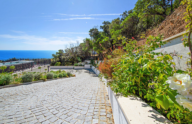 Aménagement-extérieur-luxe-villa-contemporaine-les-issambres-allée