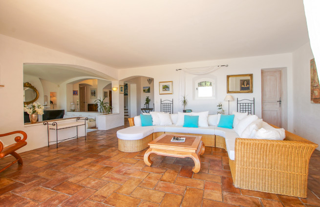 woonkamer - 70m2 - open haard - villa - La Nartelle - Sainte-Maxime