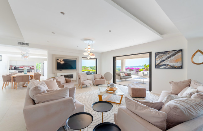 Bright living room in a modern villa in Sainte-Maxime