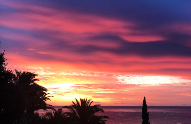 Zeezicht, zonsopgang, zonsondergang, Sainte-Maxime