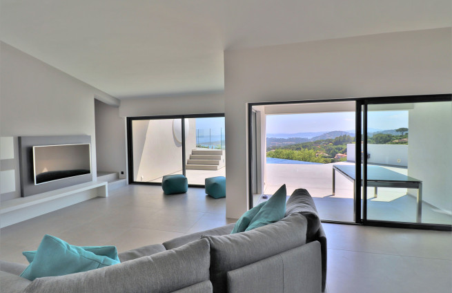 lichte woonkamer/lounge - moderne villa - Sainte-Maxime