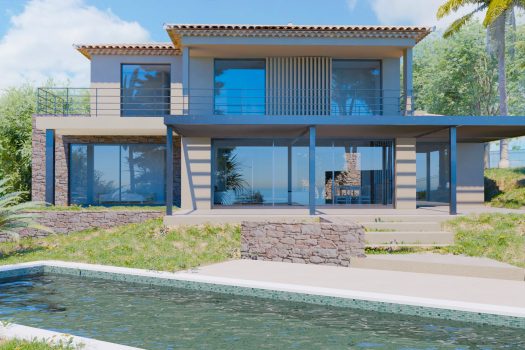New sea view villa, Sainte-Maxime center